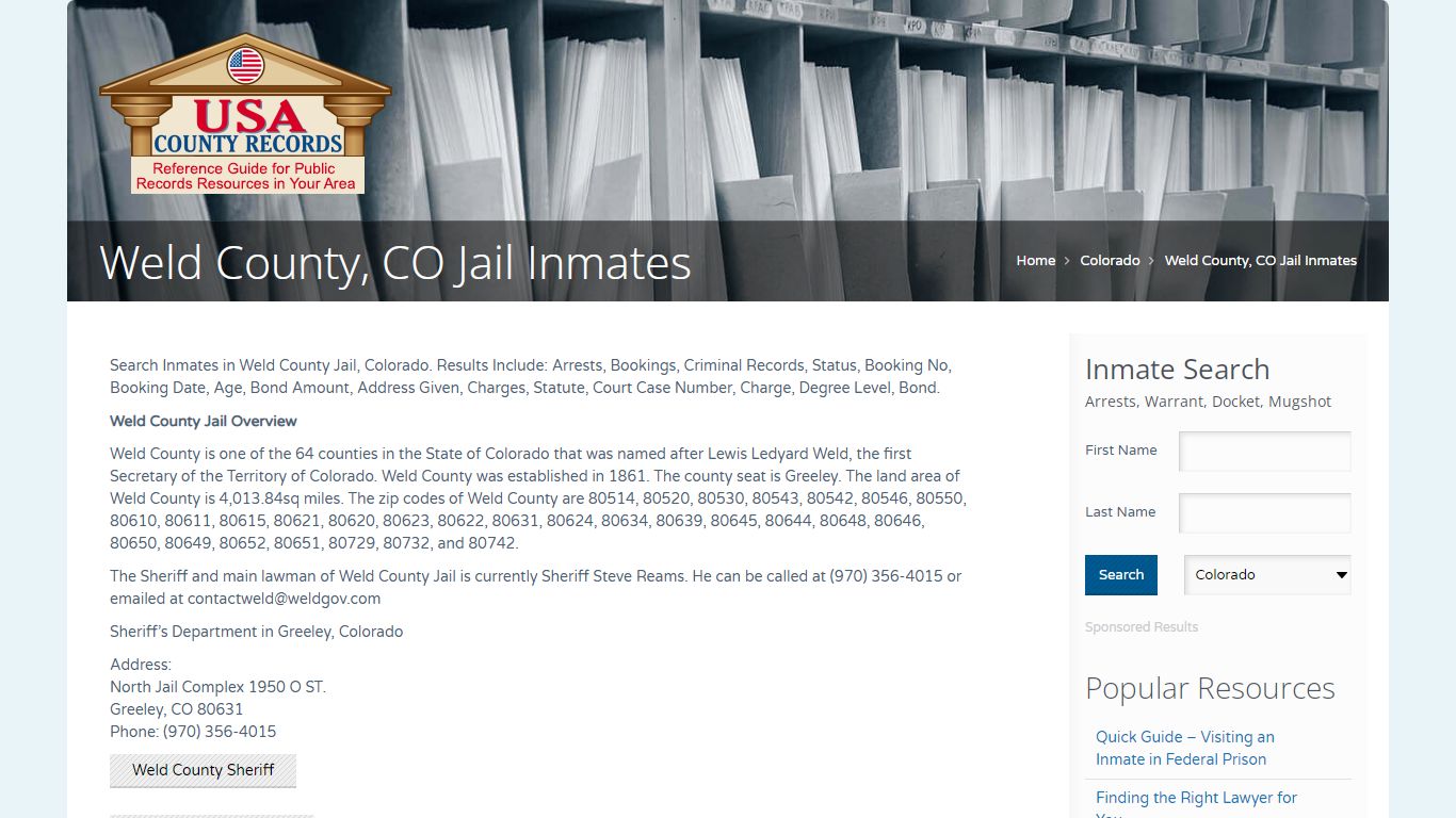 Weld County, CO Jail Inmates | Name Search